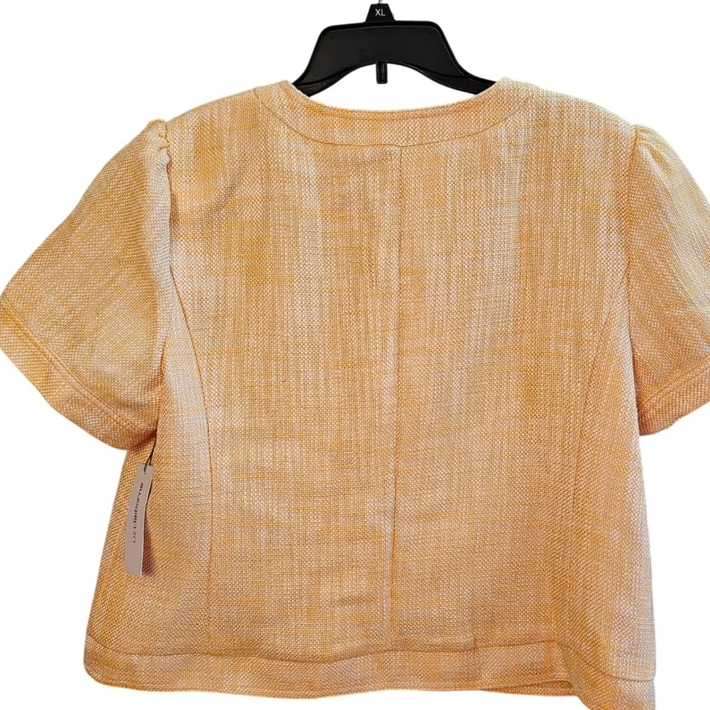 Liz Claiborne Petite Marigold Tweed Jacket Blazer SS Button Front Women 16P NWT - Picture 4 of 11